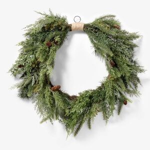 STUDIO MCGEE NWT draping cedar holiday faux wreath -26”